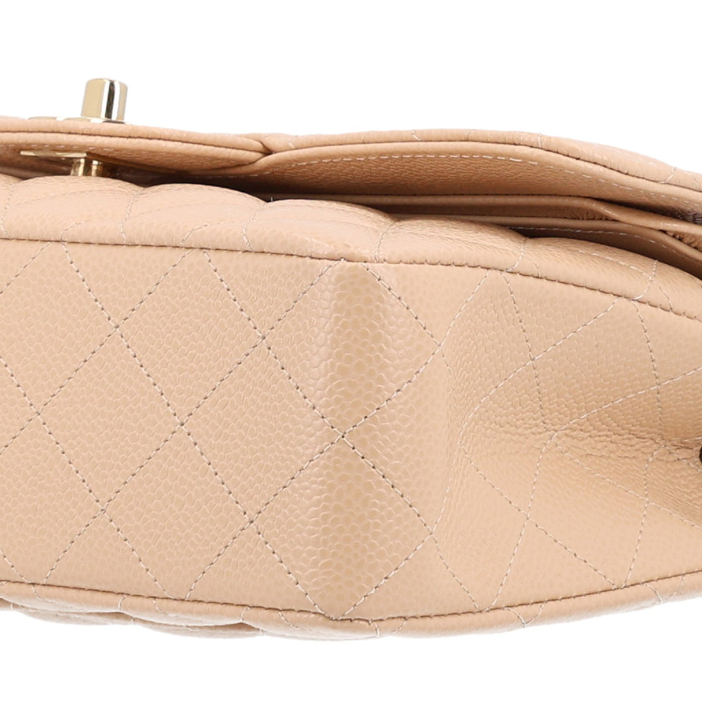 Caviar Quilted Small Double Flap Beige wholesalehk.shop