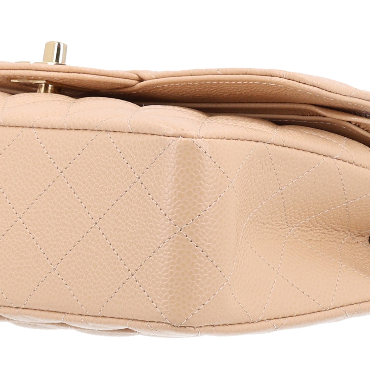 Caviar Quilted Small Double Flap Beige wholesalehk.shop