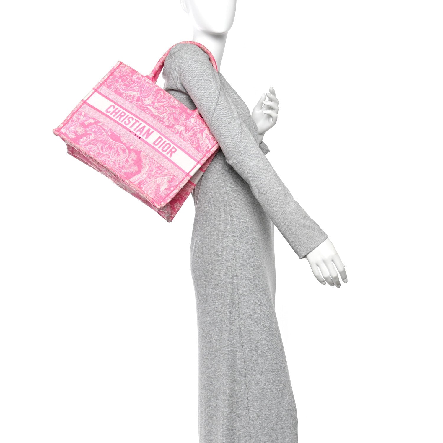 Canvas Embroidered Medium Dioriviera Toile De Jouy Book Tote Fluorescent Pink £¨ Direct shipment via from wholesalehk.shop