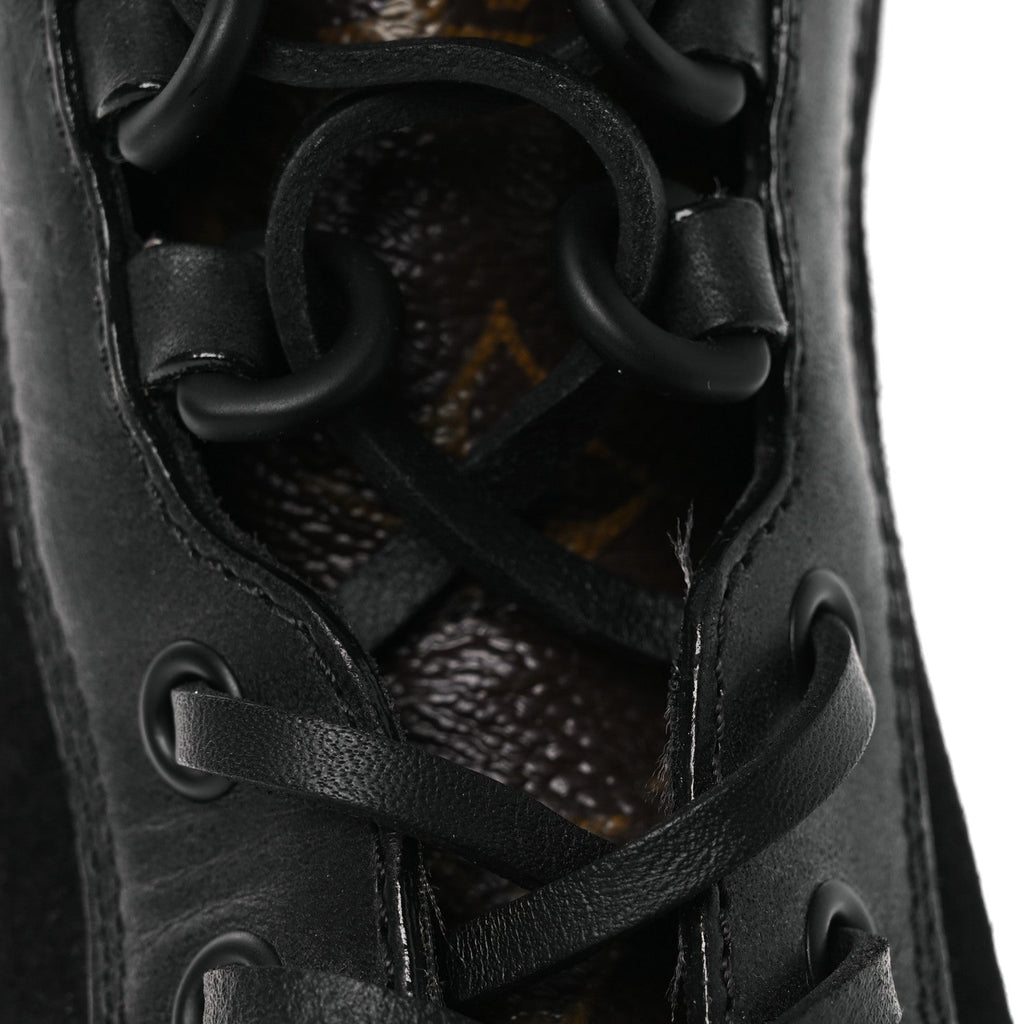 Suede Calfskin Monogram Laureate Platform Desert Boots 36 Black £¨ Direct shipment via from wholesalehk.shop