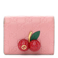 Guccissima Cherries Card Case Wallet Pink £¨ Direct shipment via from wholesalehk.shop