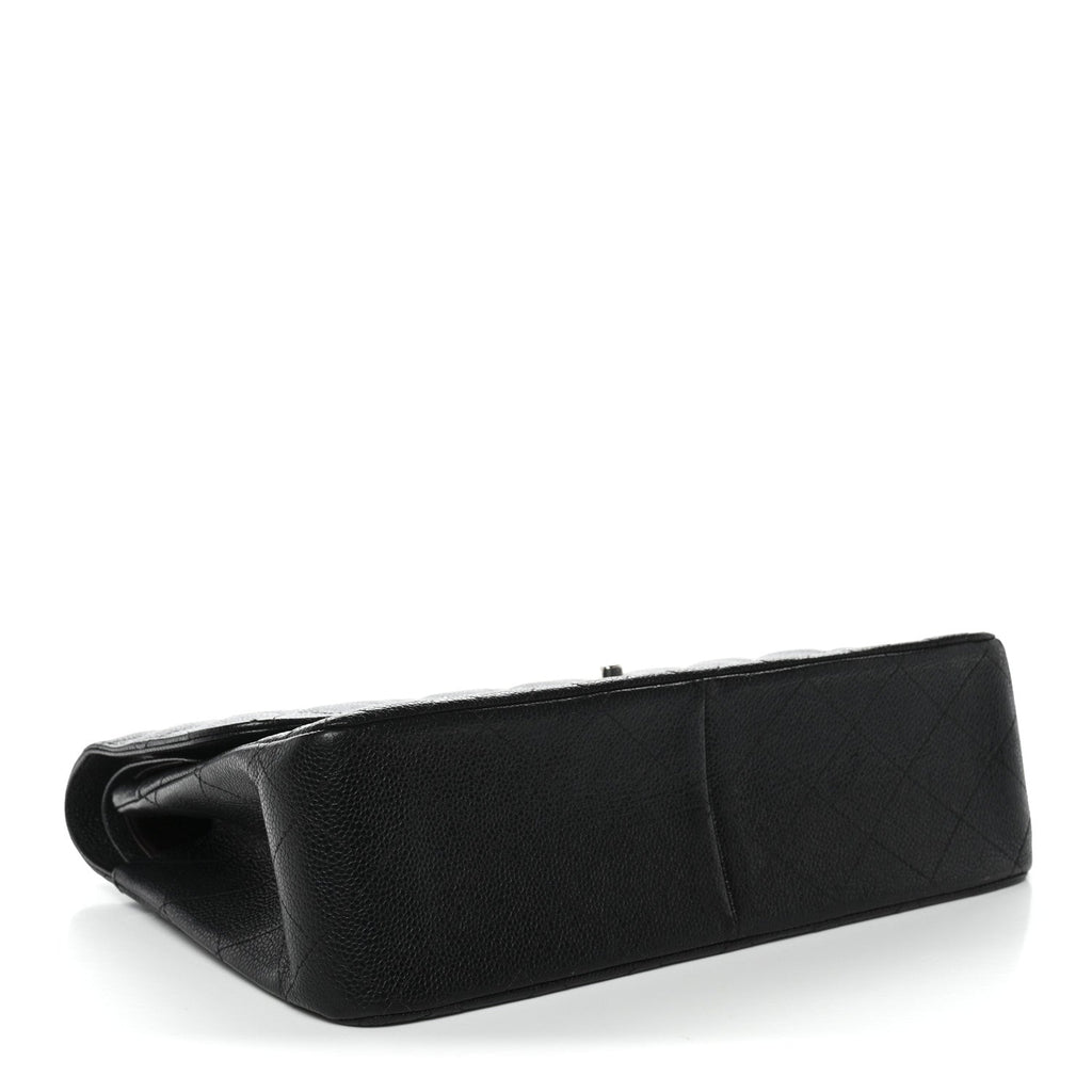Caviar Quilted Jumbo Double Flap Black wholesalehk.shop