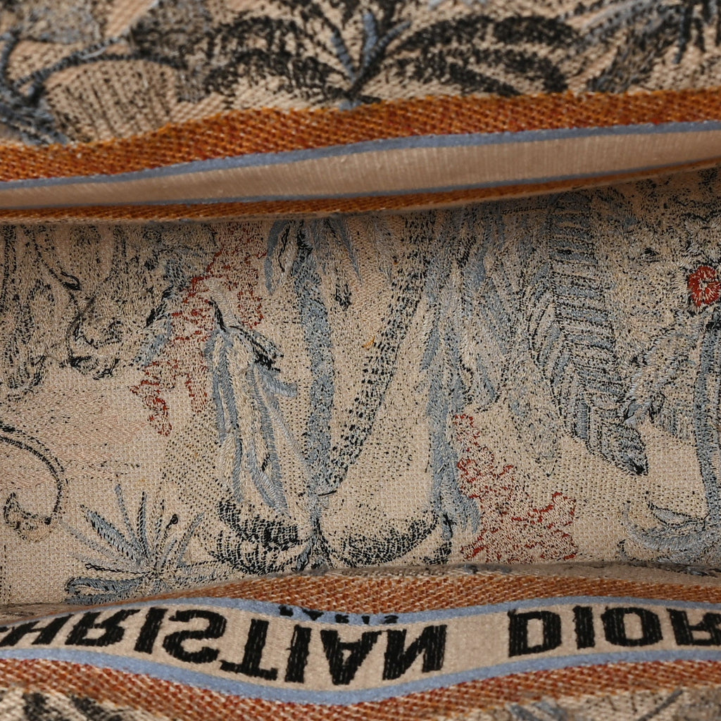 Canvas Embroidered Toile De Jouy Tropicalia Large Book Tote Denim Blue £¨ Direct shipment via from wholesalehk.shop