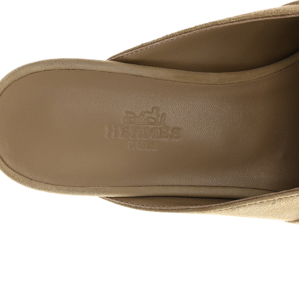 Suede Goatskin Oz Mules 37 Beige Sable wholesalehk.shop