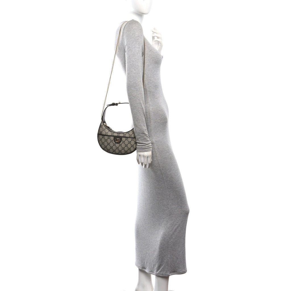 GG Supreme Monogram Textured Dollar Calfskin Small Ophidia Shoulder Bag Beige Ebony New Acero wholesalehk.shop