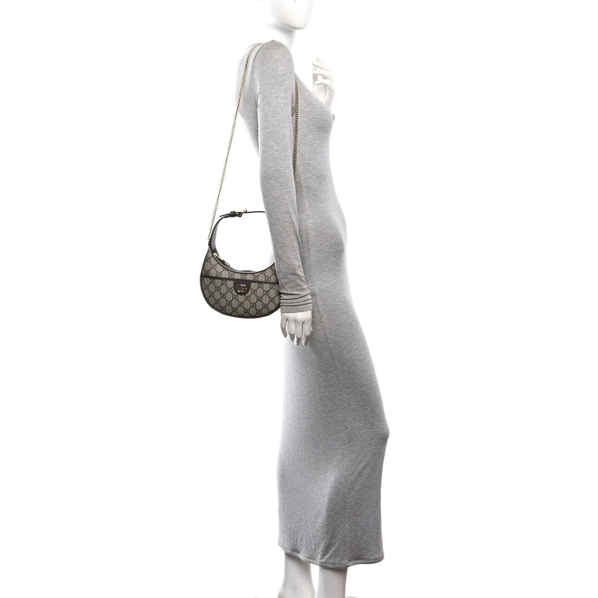 GG Supreme Monogram Textured Dollar Calfskin Small Ophidia Shoulder Bag Beige Ebony New Acero wholesalehk.shop