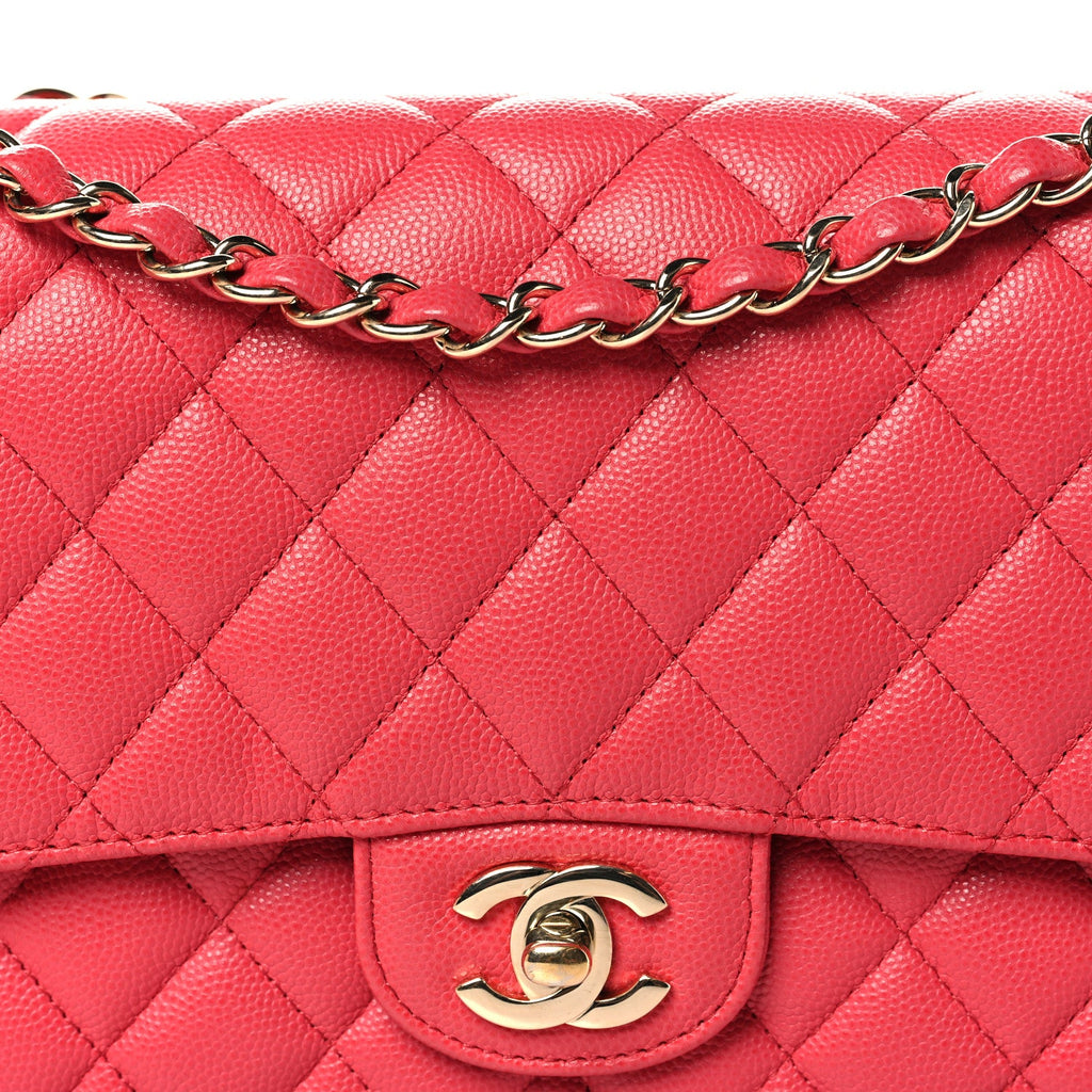 Caviar Quilted Medium Double Flap Red wholesalehk.shop