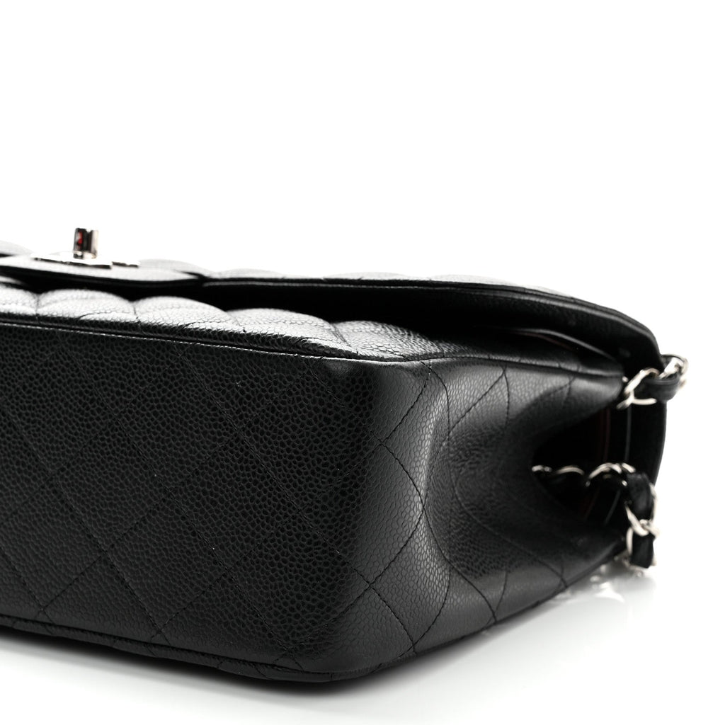 Caviar Quilted Jumbo Double Flap Black wholesalehk.shop