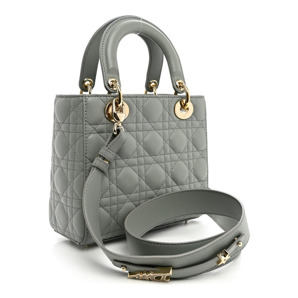 Lambskin Cannage Small My ABCDior Lady Dior Grey wholesalehk.shop
