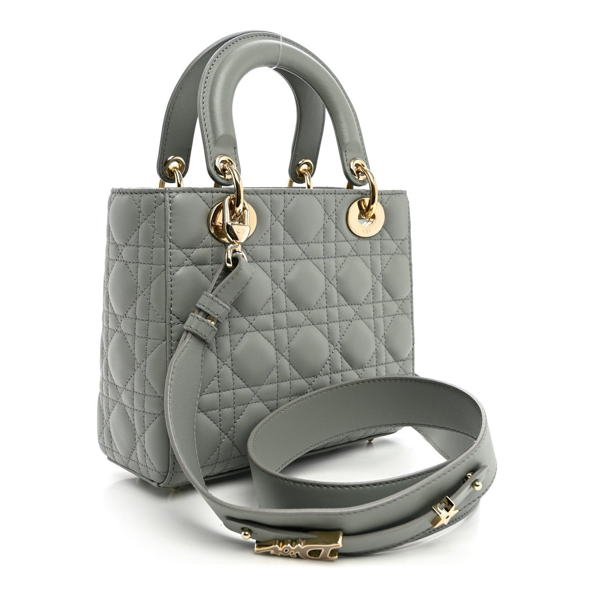 Lambskin Cannage Small My ABCDior Lady Dior Grey wholesalehk.shop
