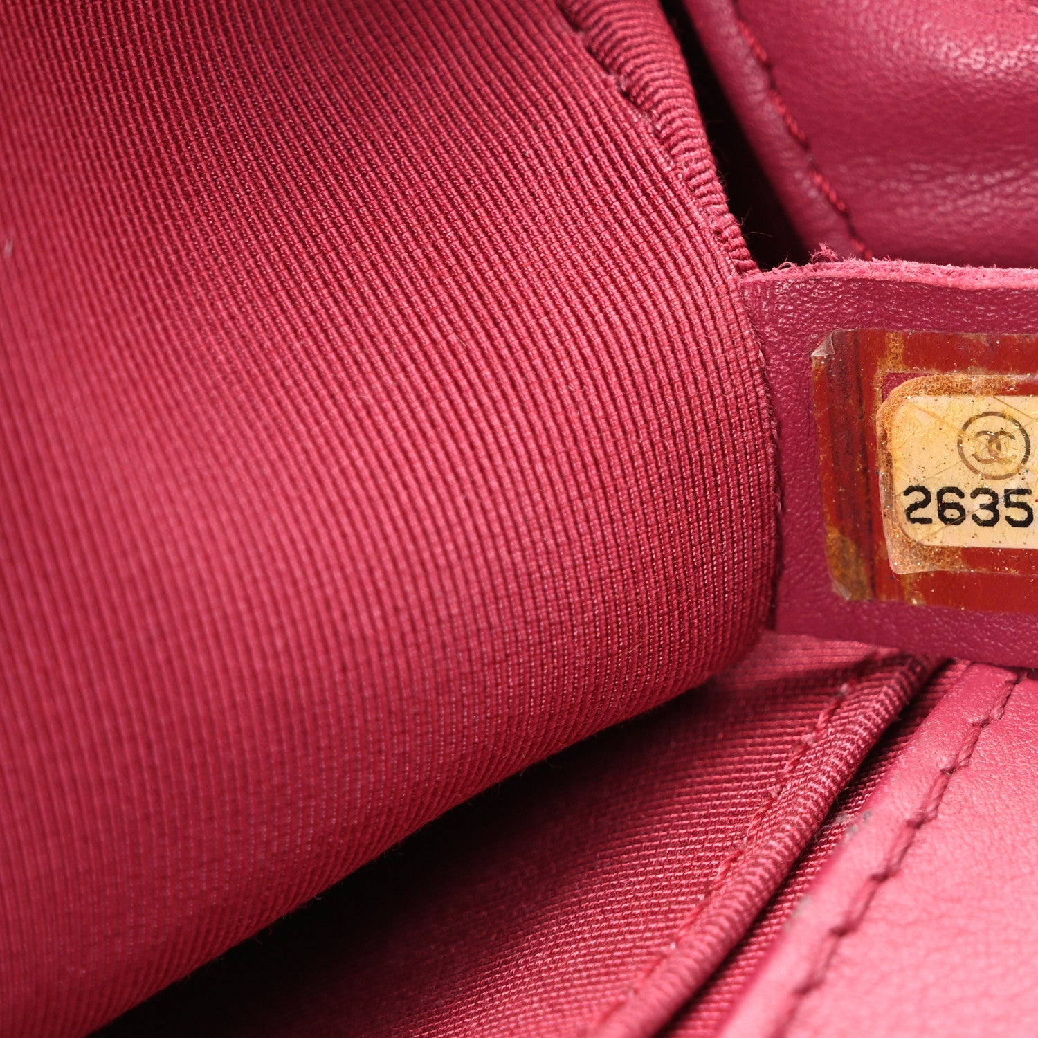 Calfskin Quilted Small Boy Flap Dark Pink wholesalehk.shop