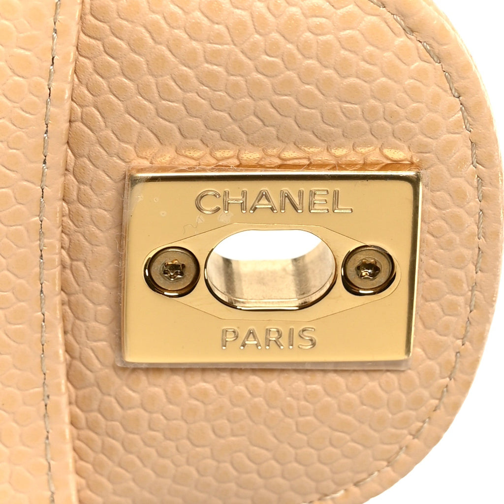 Caviar Quilted Medium Double Flap Beige wholesalehk.shop