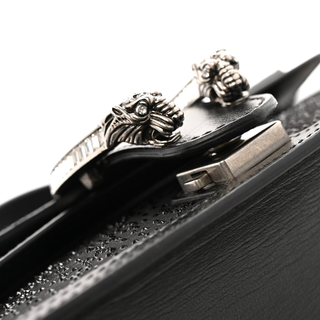 Satin Crystal GG Monogram Mini Dionysus Top Handle Bag Black wholesalehk.shop