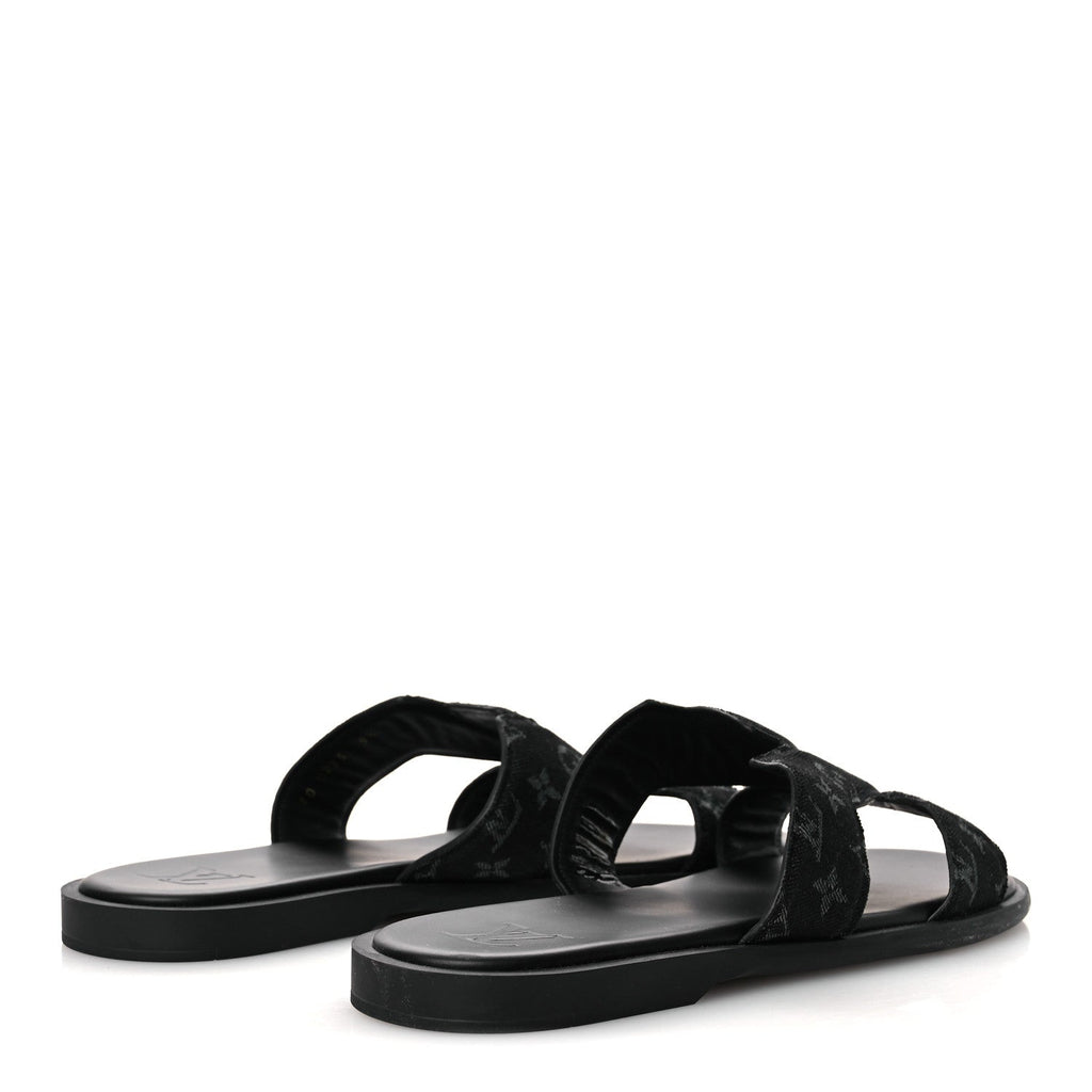 Monogram Denim Mens LV Oasis Mules 9.5 Black £¨ Direct shipment via from wholesalehk.shop
