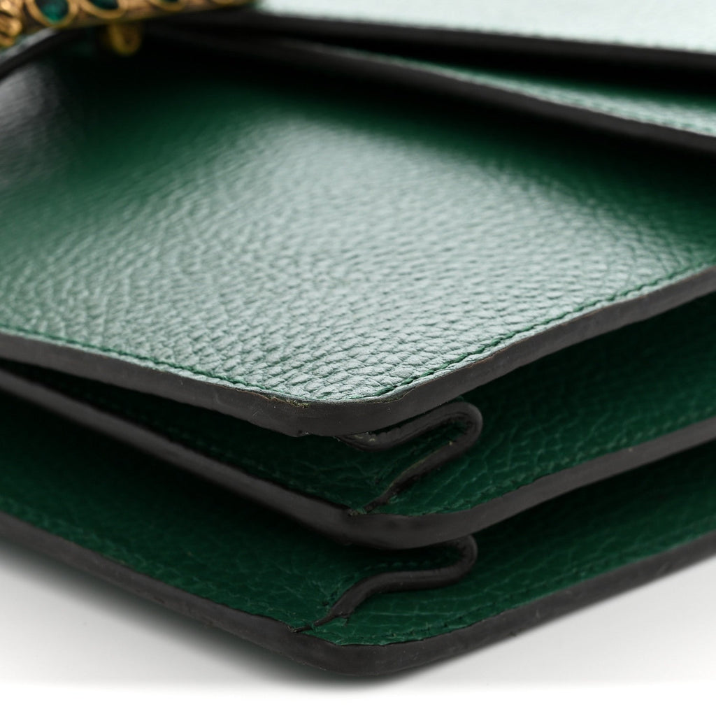 Pebbled Calfskin Small Dionysus Shoulder Bag Emerald wholesalehk.shop