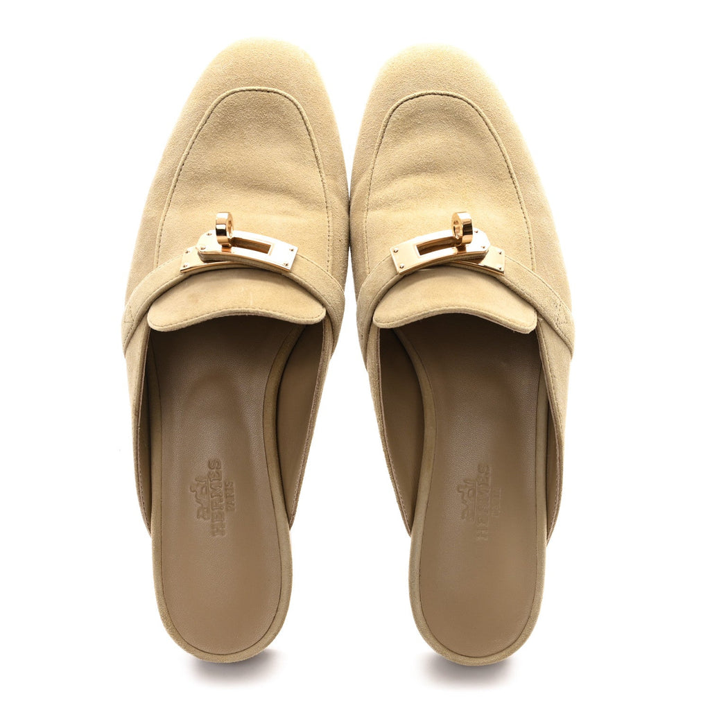 Suede Goatskin Oz Mules 37 Beige Sable wholesalehk.shop