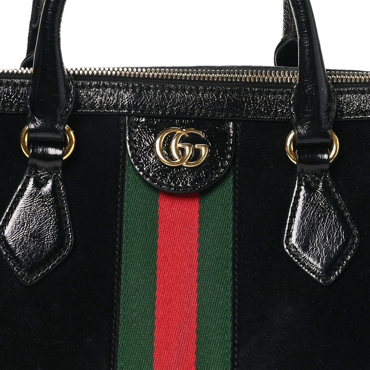 Suede Patent GG Web Medium Ophidia Boston Black wholesalehk.shop