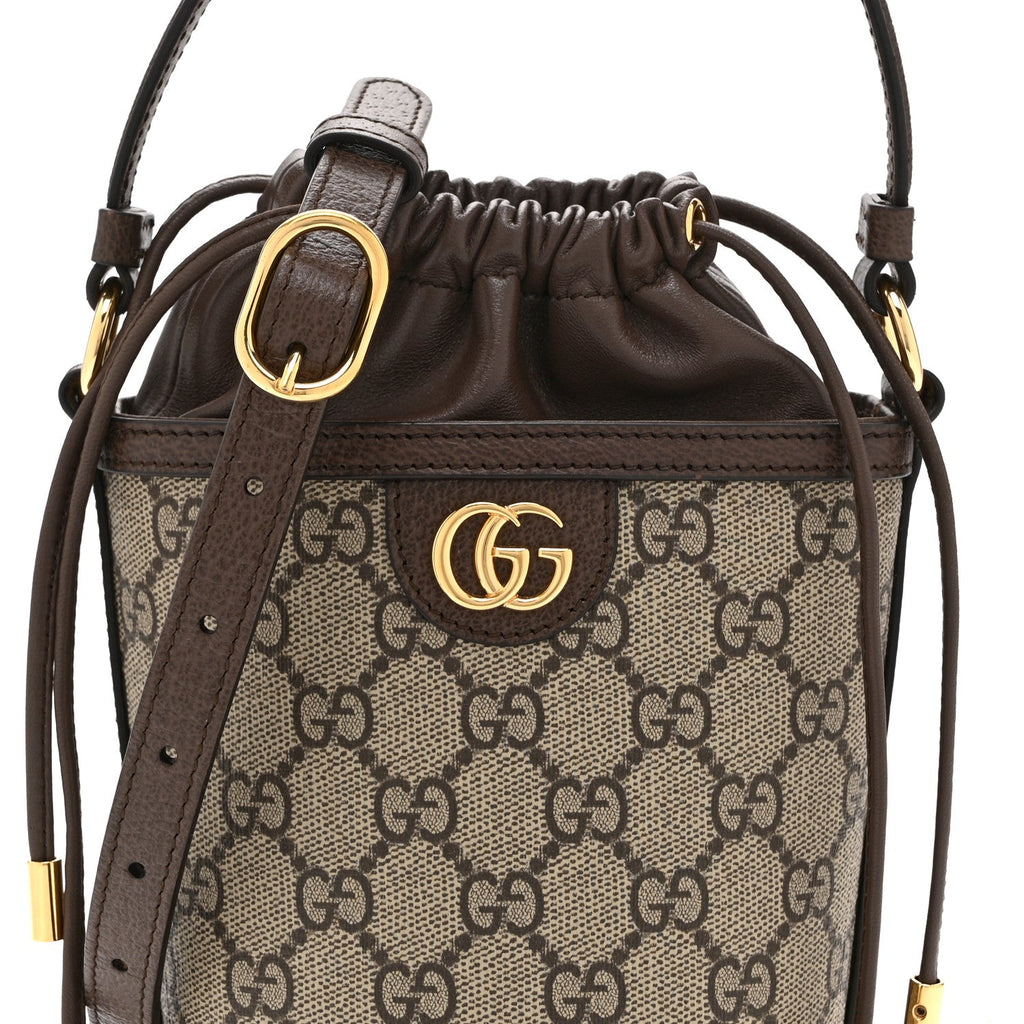 GG Supreme Monogram Ophidia Mini Bucket Bag Beige Ebony wholesalehk.shop