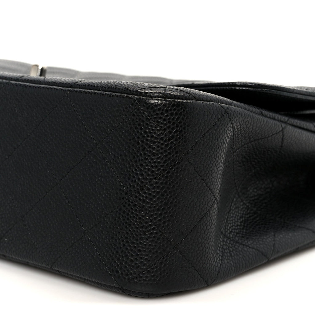 Caviar Quilted Jumbo Double Flap Black wholesalehk.shop