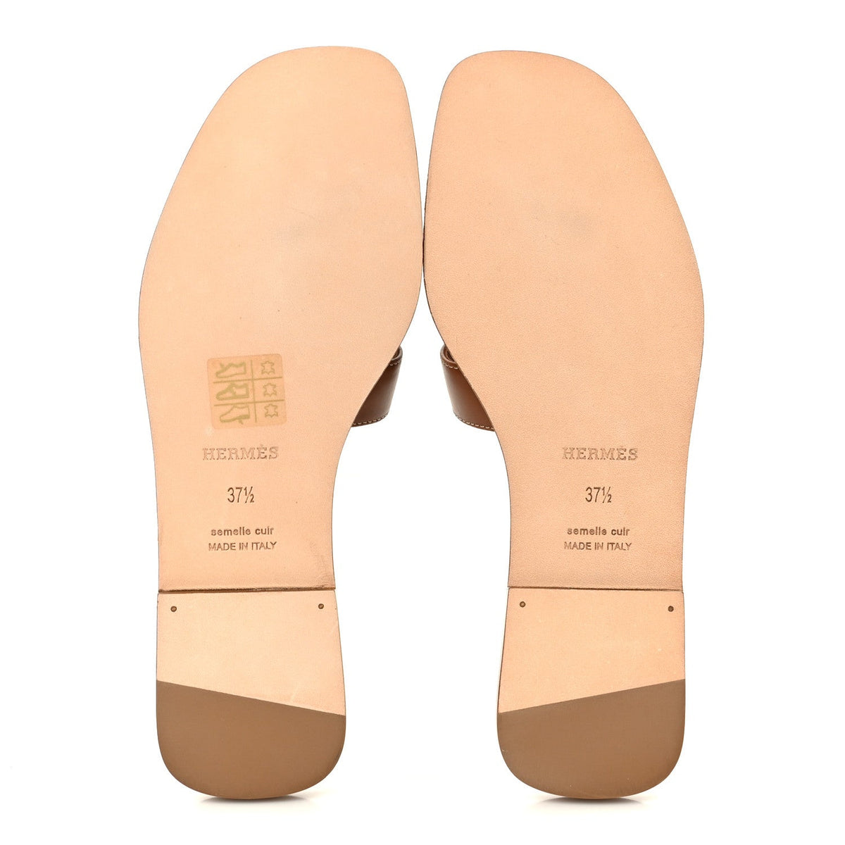 Box Calfskin Oran Sandals 37.5 Gold wholesalehk.shop