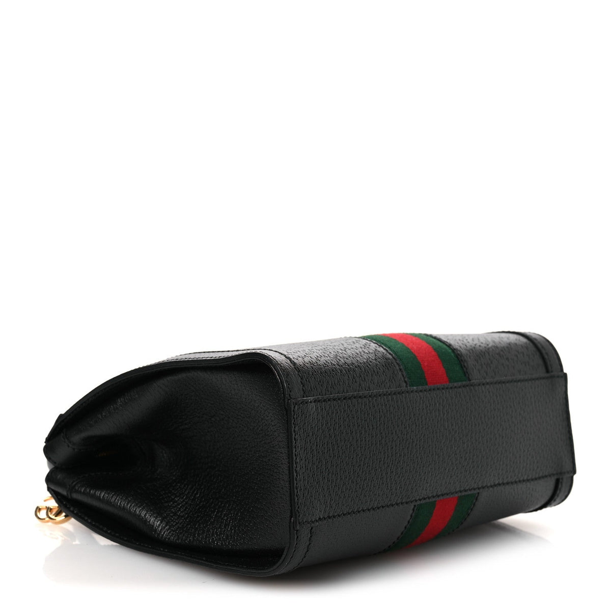 Textured Calfskin Web Small Ophidia Tote Bag Black wholesalehk.shop