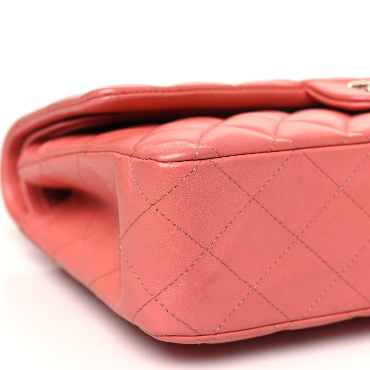 Iridescent Lambskin Quilted Medium Double Flap Pink wholesalehk.shop