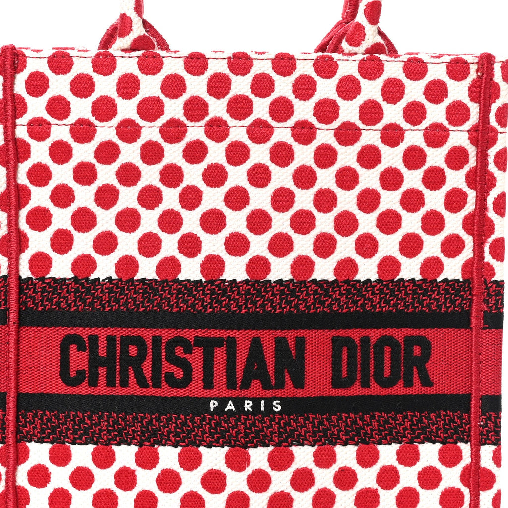 Canvas DiorAmour Dots Vertical Book Tote Red £¨ Direct shipment via from wholesalehk.shop