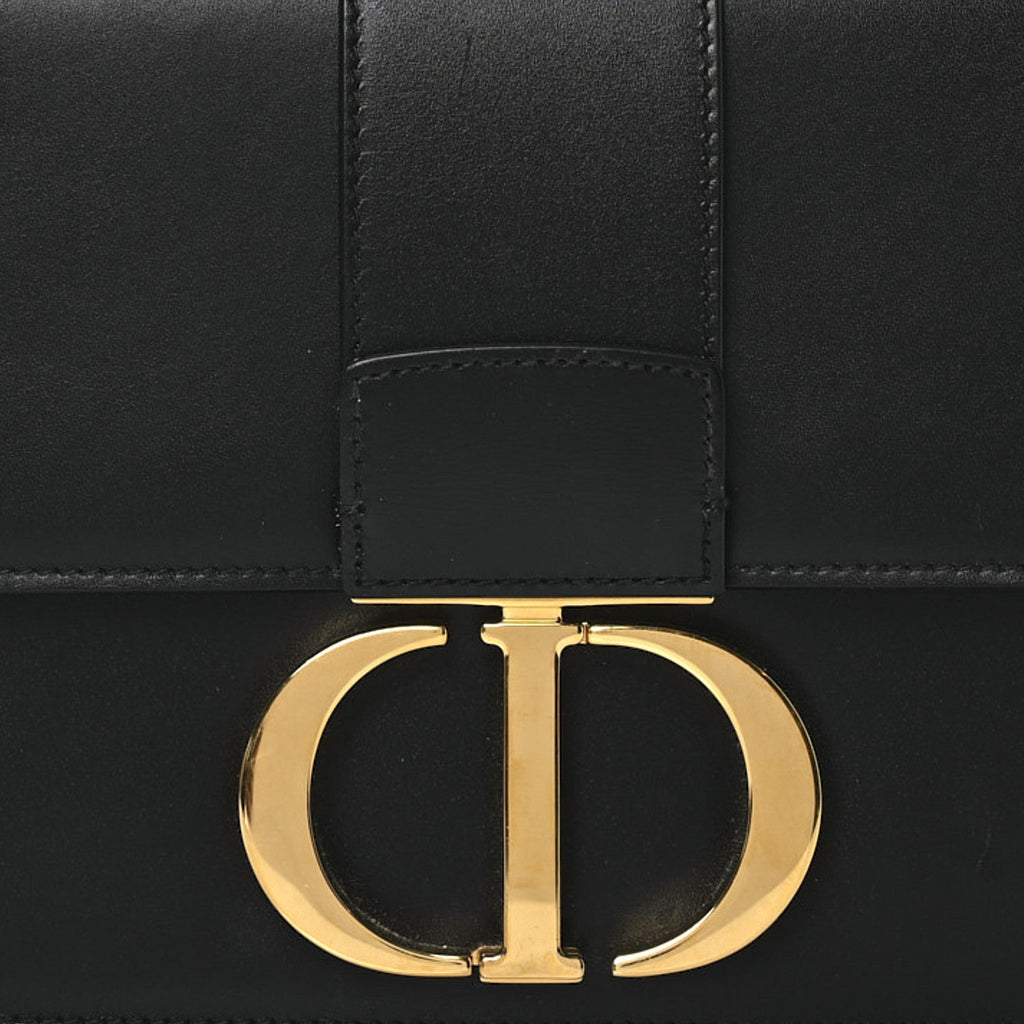 Box Calfskin 30 Montaigne Flap Bag Black wholesalehk.shop