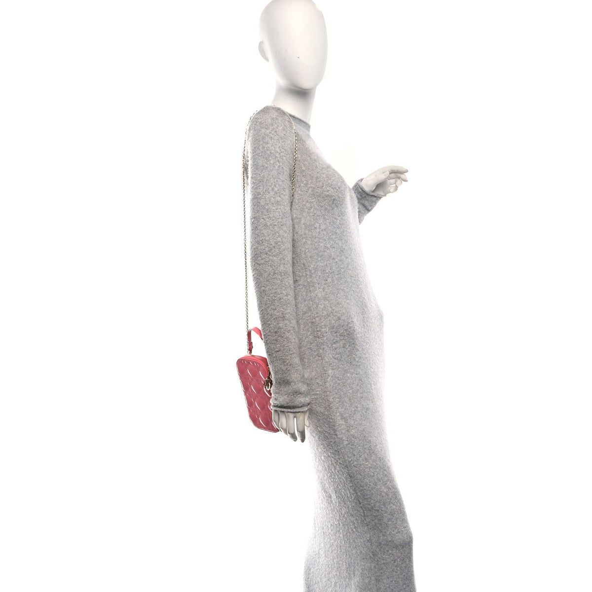 Patent Cannage Lady Dior Phone Holder Pink wholesalehk.shop