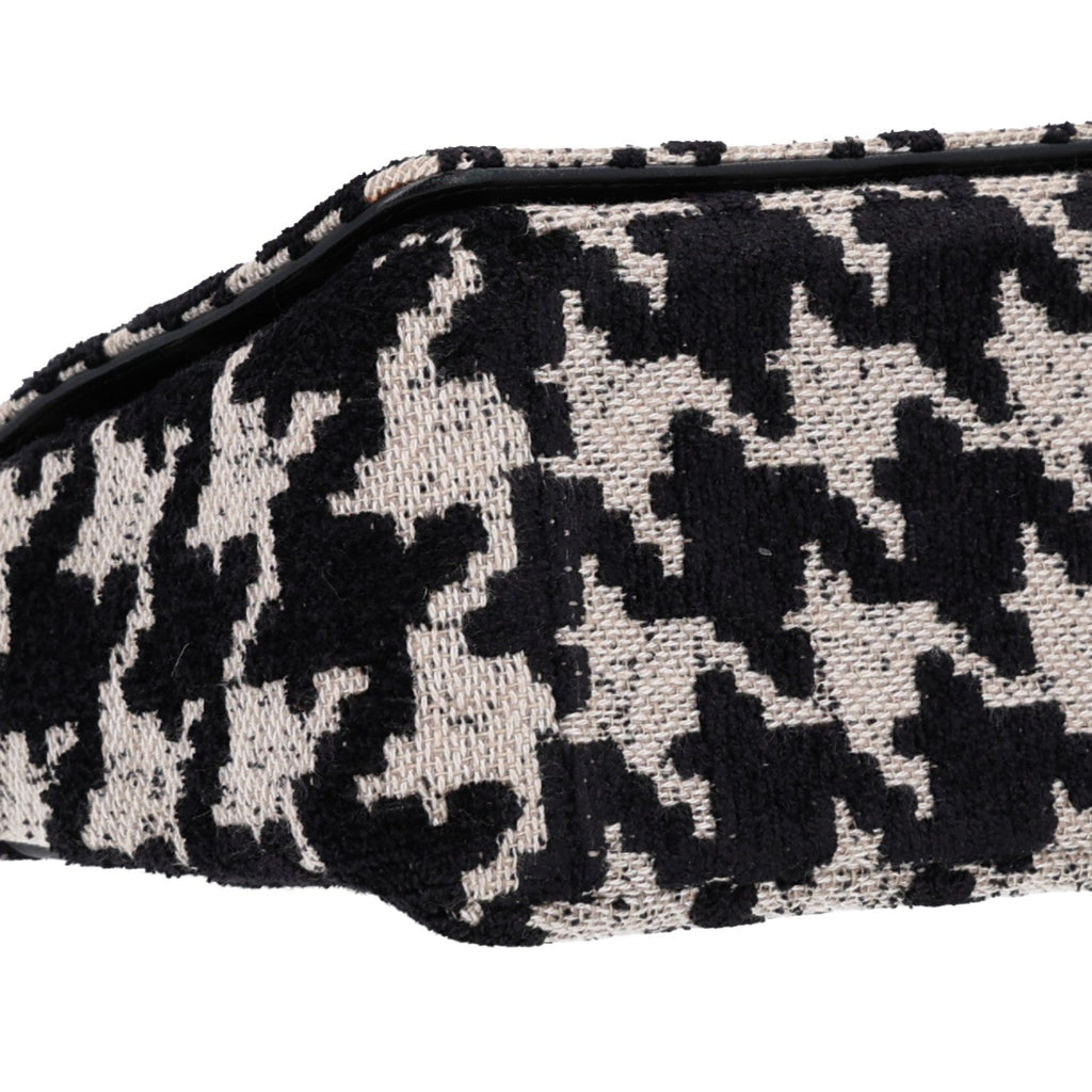 Technical Canvas Macro Houndstooth Medium Caro Bag Black White wholesalehk.shop