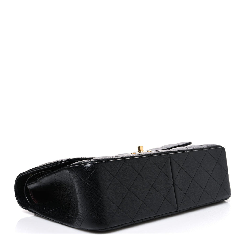 Caviar Quilted Jumbo Double Flap Black wholesalehk.shop