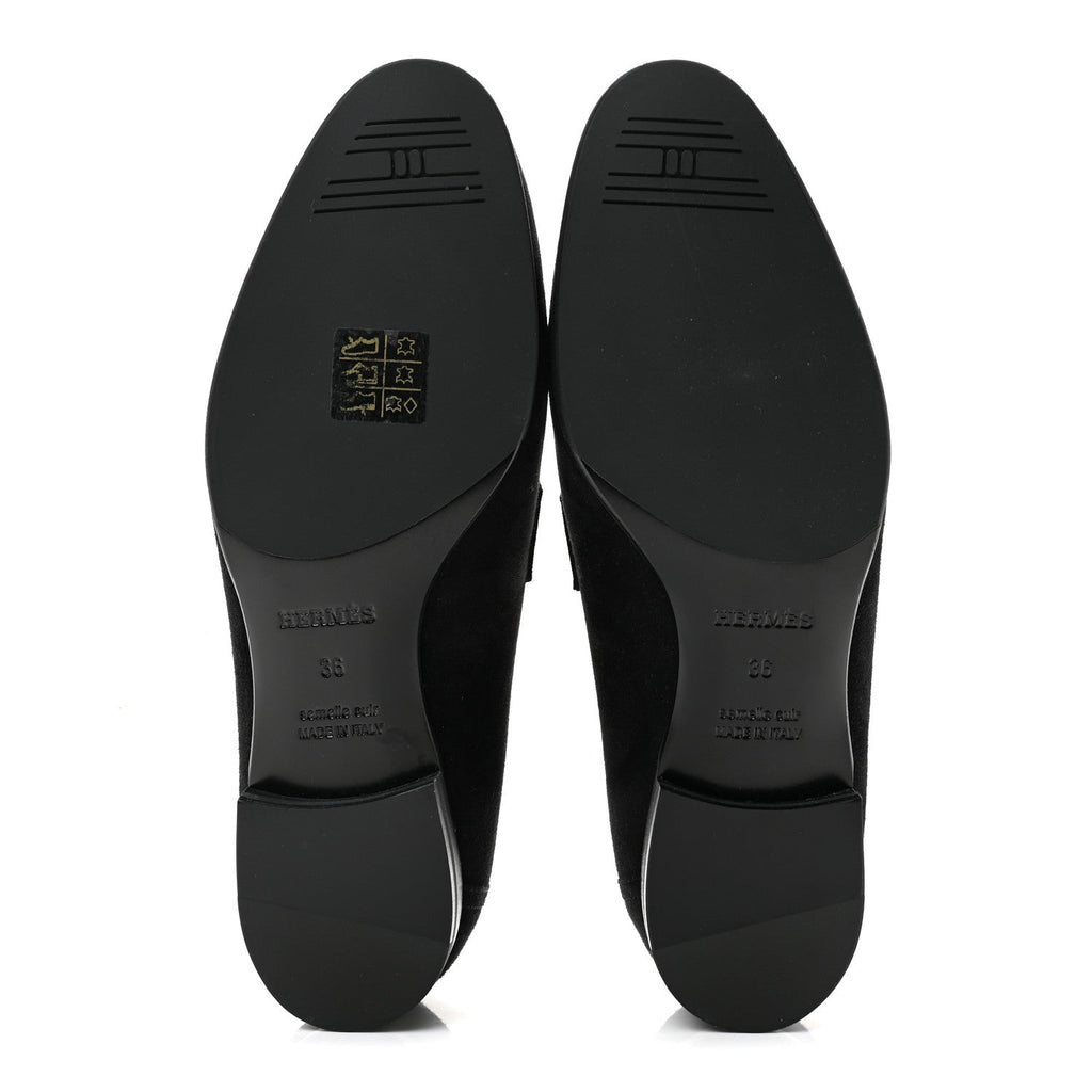 Suede Goatskin Paris Loafers 36 Black wholesalehk.shop
