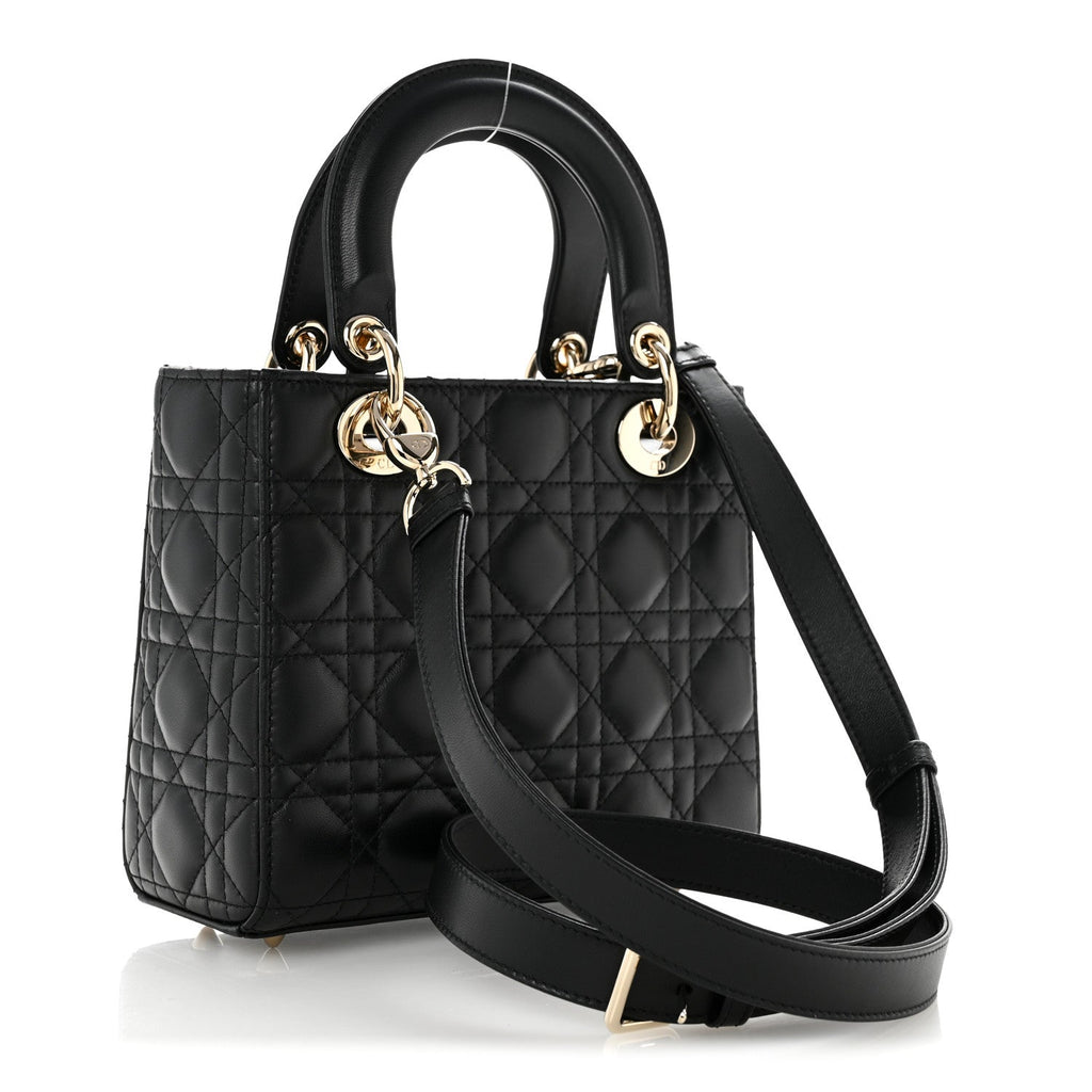 Lambskin Cannage Small Lady Dior Black wholesalehk.shop