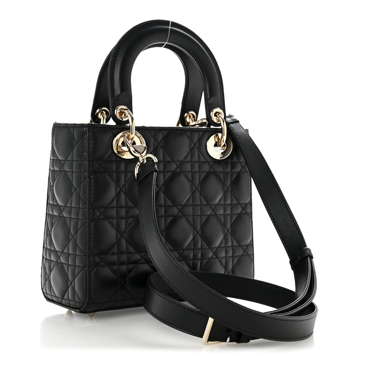 Lambskin Cannage Small Lady Dior Black wholesalehk.shop