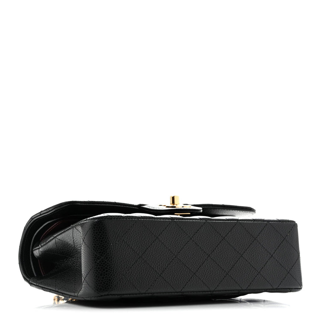 Caviar Quilted Small Double Flap Black wholesalehk.shop