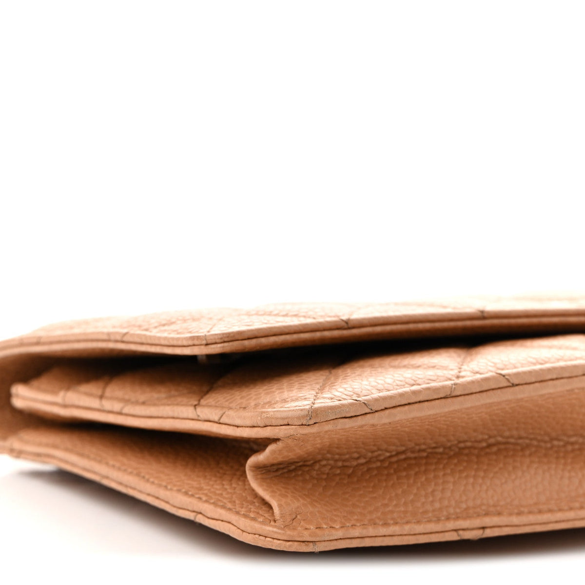 Caviar Quilted Wallet on Chain WOC Beige wholesalehk.shop