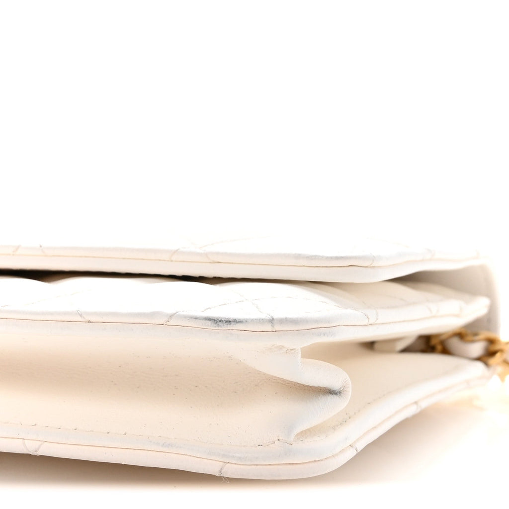 Lambskin Quilted Romance Wallet On Chain WOC White wholesalehk.shop