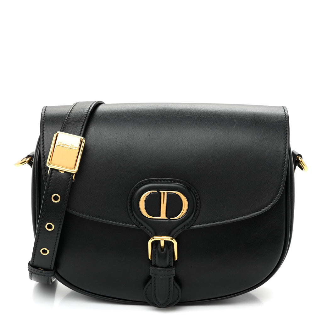Box Calfskin Medium Bobby Flap Black wholesalehk.shop