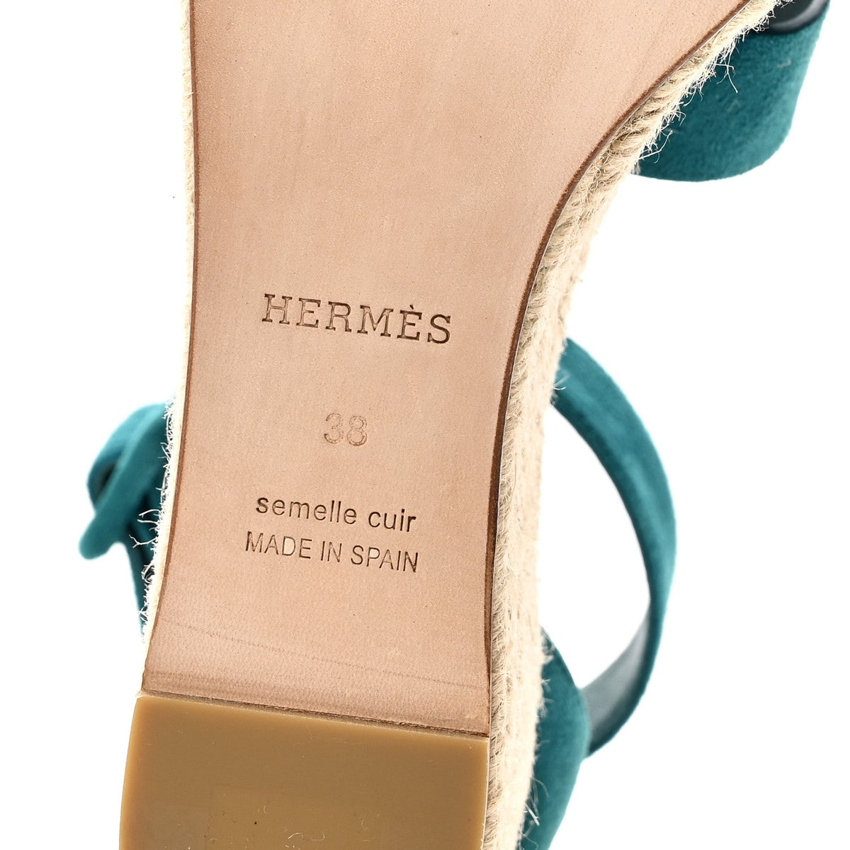 Suede Goatskin Elda Espadrille Wedge Sandals 38 Vert Oxford wholesalehk.shop