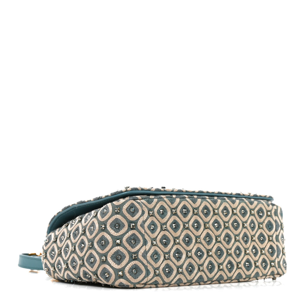 Calfskin Strass Embroidered Small Caro Bag Blue wholesalehk.shop