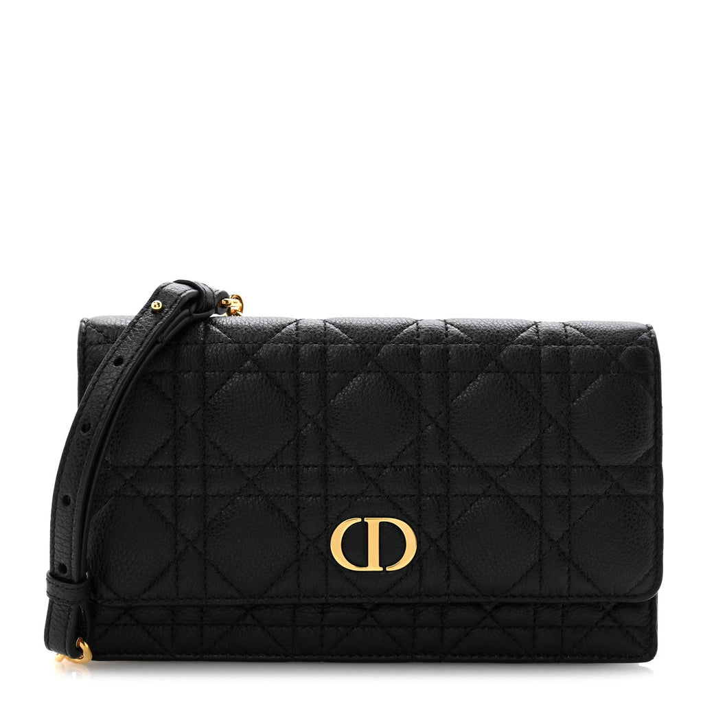Supple Calfskin Cannage Caro Belt Pouch with Chain Black wholesalehk.shop