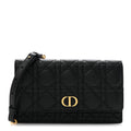 Supple Calfskin Cannage Caro Belt Pouch with Chain Black wholesalehk.shop
