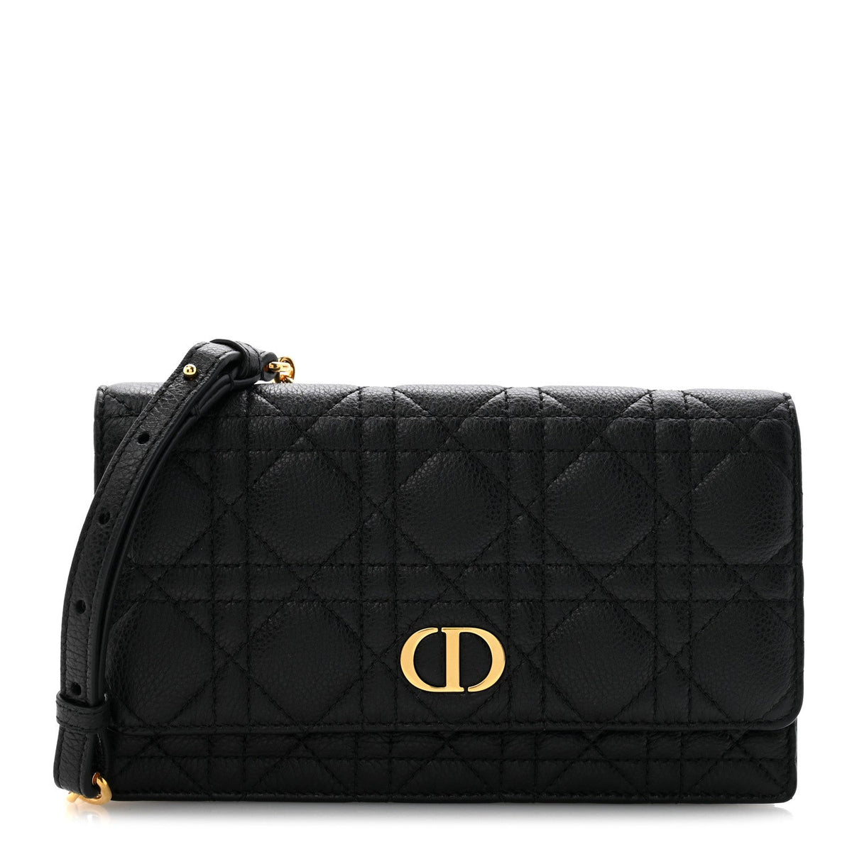 Supple Calfskin Cannage Caro Belt Pouch with Chain Black wholesalehk.shop