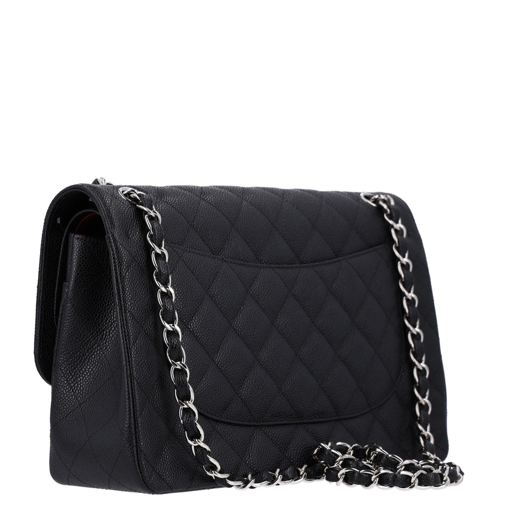 Caviar Quilted Jumbo Double Flap Black wholesalehk.shop