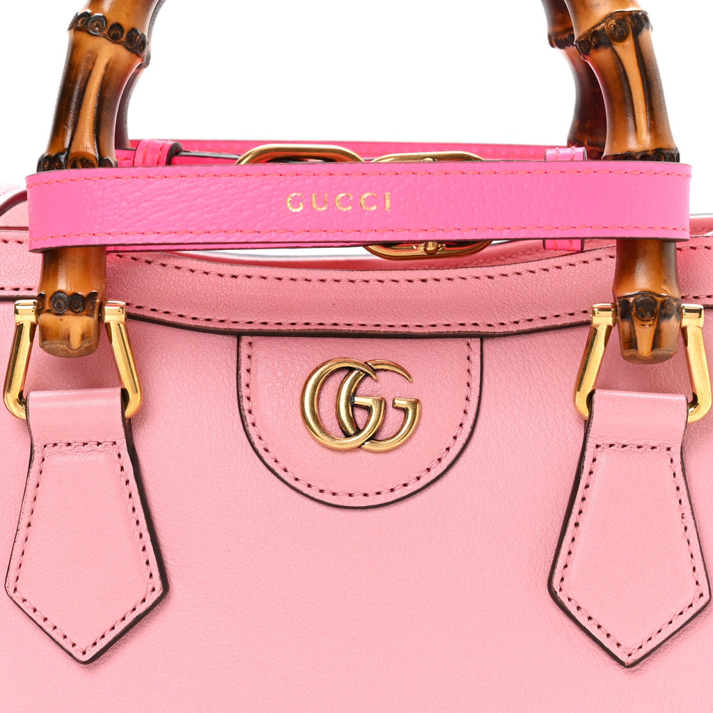 Wonka Grain Calfskin Mini Diana Tote Bag Wild Rose Fuxia Fluo wholesalehk.shop