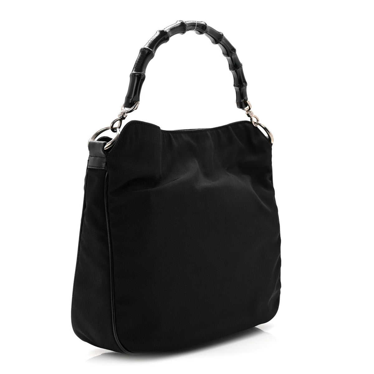 Nylon Bamboo Hobo Black wholesalehk.shop