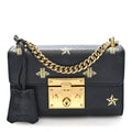 Grained Calfskin Bee Star Small Padlock Shoulder Bag Black £¨ Direct shipment via from wholesalehk.shop