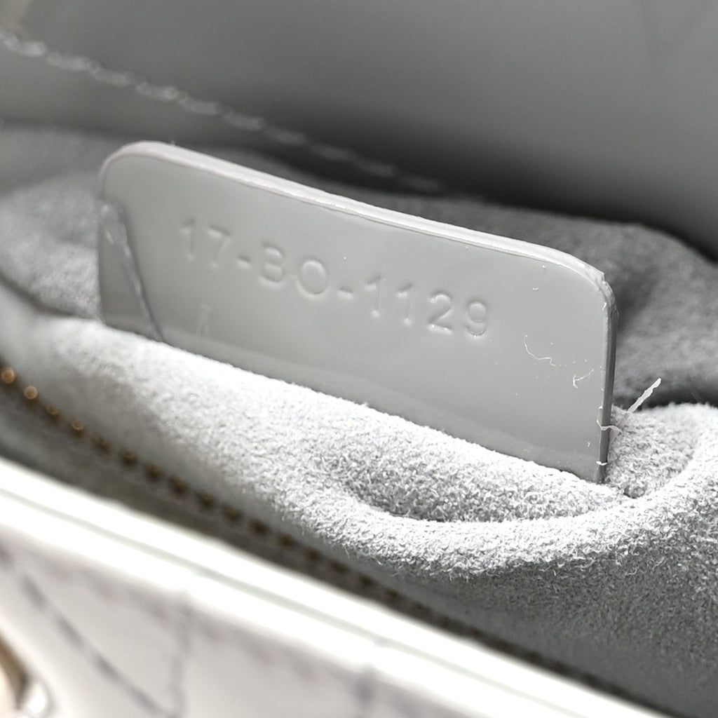 Patent Cannage Small Lady Dior Grey wholesalehk.shop