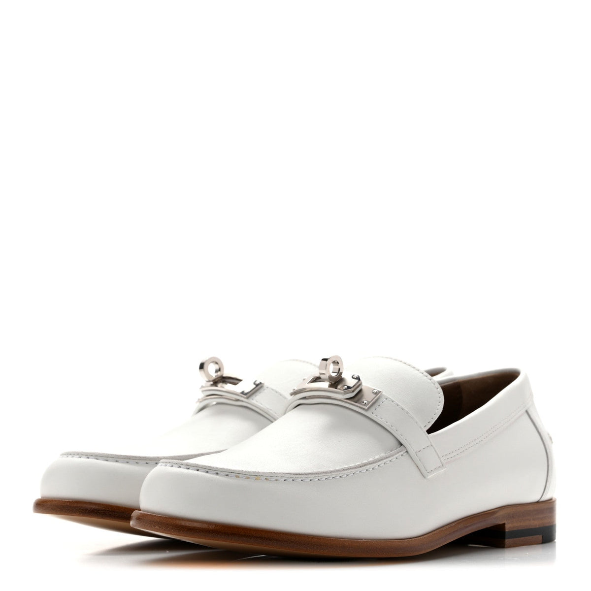Calfskin Womens Destin Loafers 36 White wholesalehk.shop