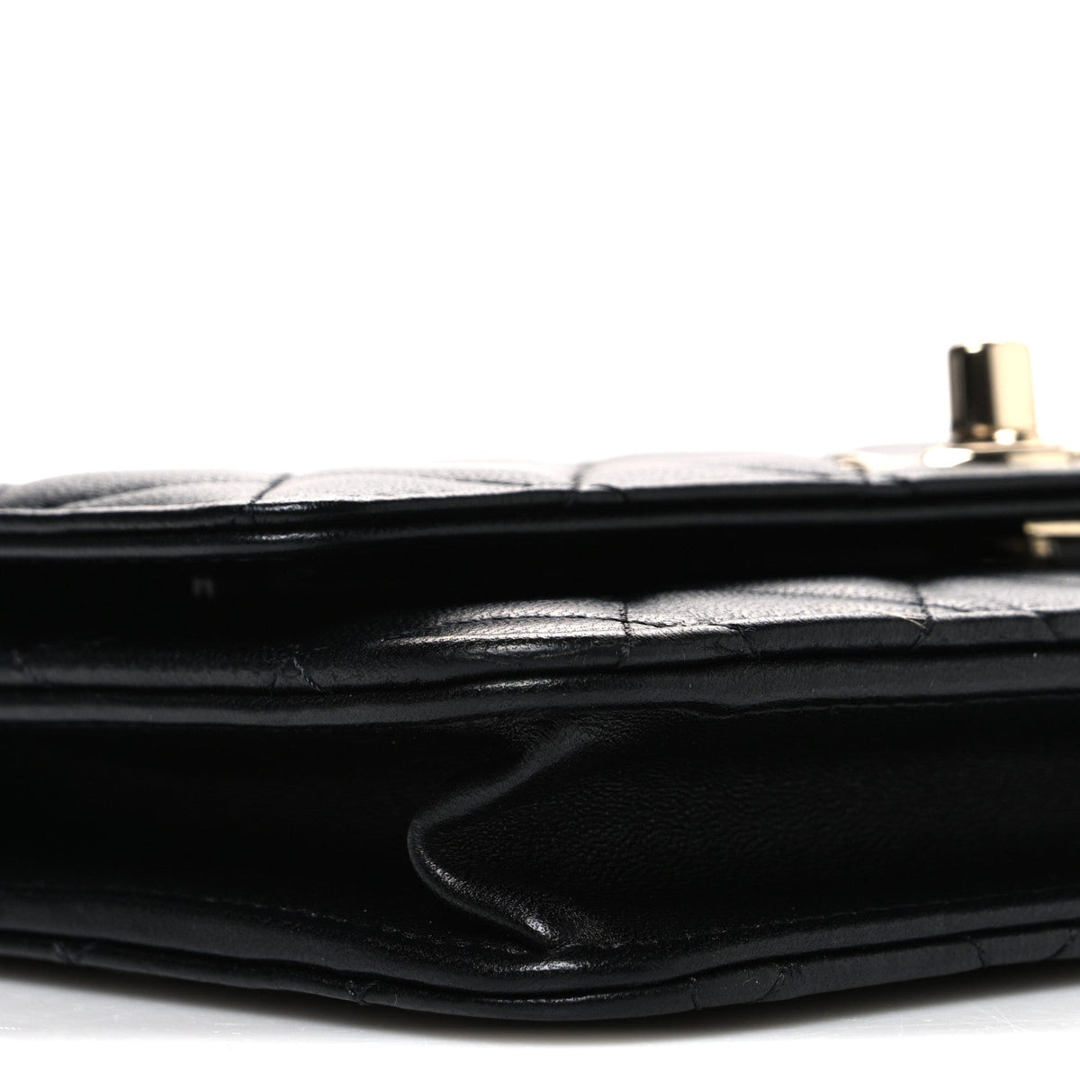 Lambskin Quilted Trendy CC Wallet On Chain WOC Black wholesalehk.shop